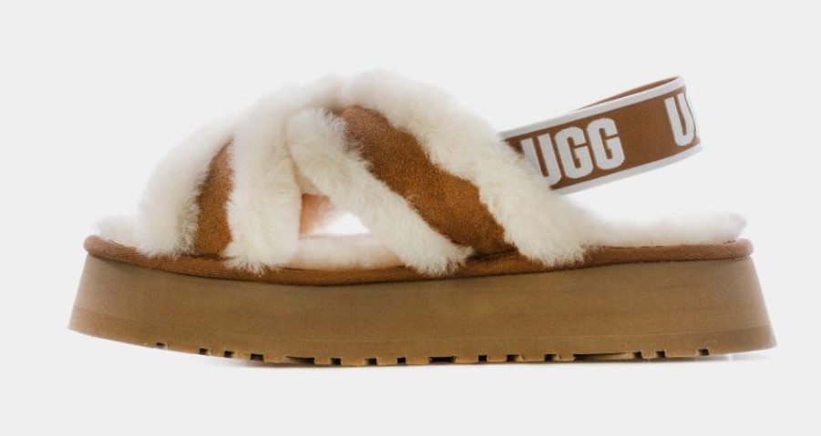 * Ugg Disco Cross Slide Womens Sandals (Brown) | Sandals, Slippers & Slides