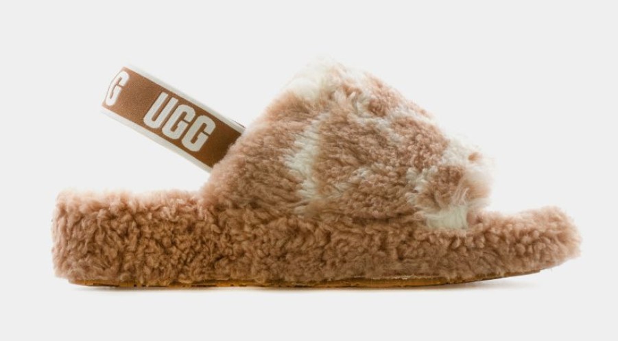 * Ugg Fluff Yeah Cow Womens Sandals (Brown/White) | Sandals, Slippers & Slides